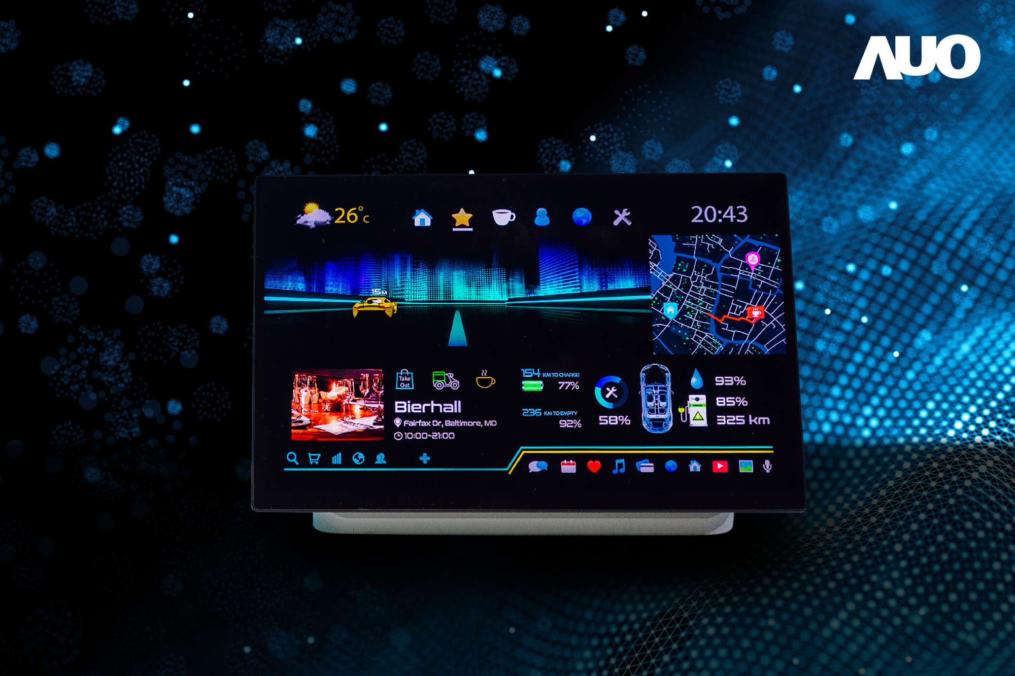 米蘭體育16吋超高色域車載中控獲得2025顯示器元件產品技術獎之面板模組類傑出產品獎，首次在車載領域採用藍光COB（LED chip-on-board）搭載量子點（Quantum Dot）膜之Mini LED解決方案實現廣色域