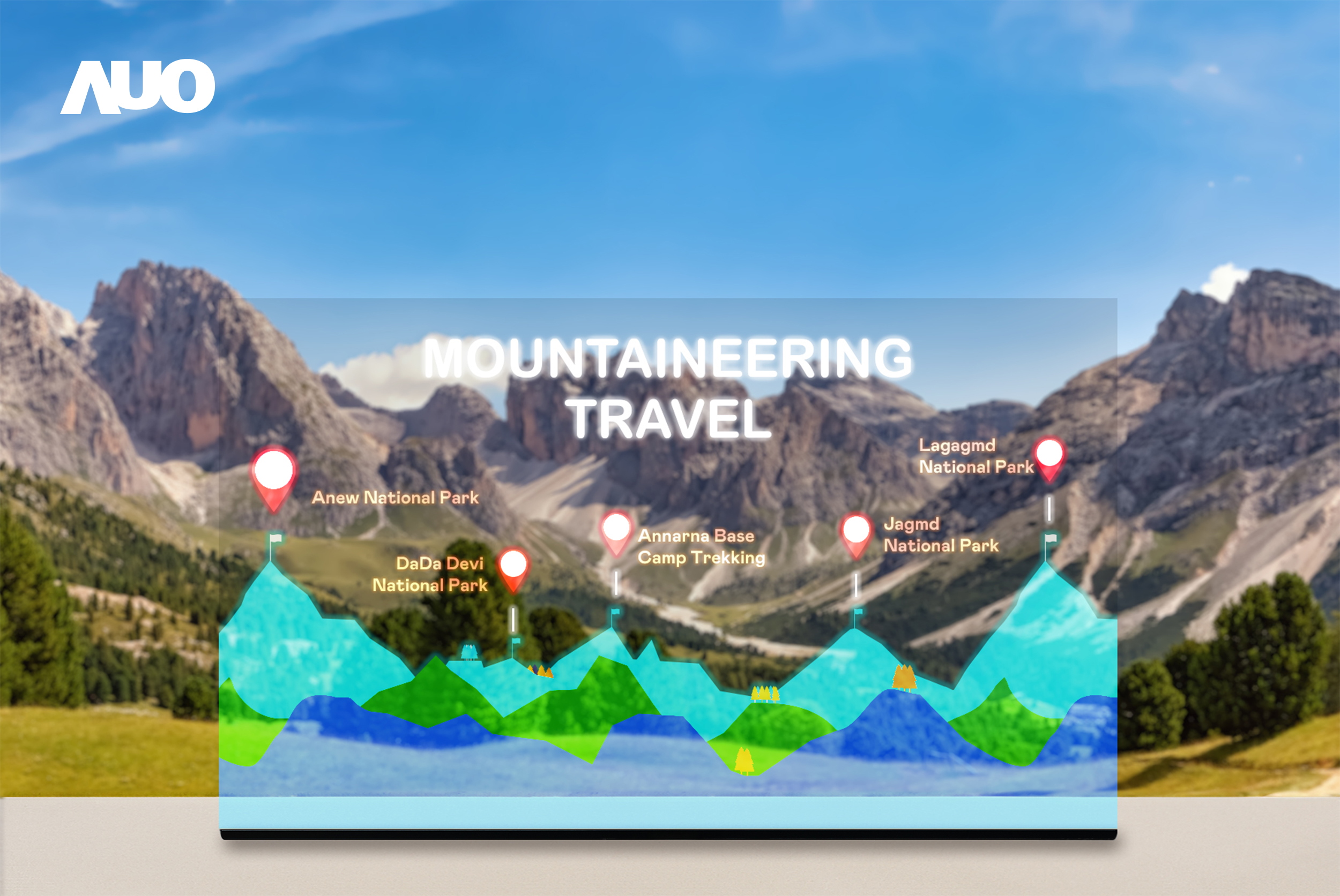 米蘭體育展示全球單片尺寸最大(*)42吋透明Micro LED顯示器拼接而成的「64吋透明Micro LED顯示器」，具備高透明度、1,000 nits高亮度、廣色域、採用三邊無邊框的無縫拼接等多重特色，呈現超高清、細膩畫質而不遮擋後方視覺，滿足層峰需求，可廣泛運用於零售、藝術展覽或商業空間等場域